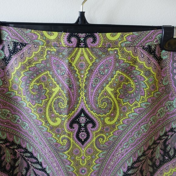 J. Crew JCrew #76239 Orchid Chartreuse Paisley pencil Skirt Petite 2 2P XS - Picture 5 of 11
